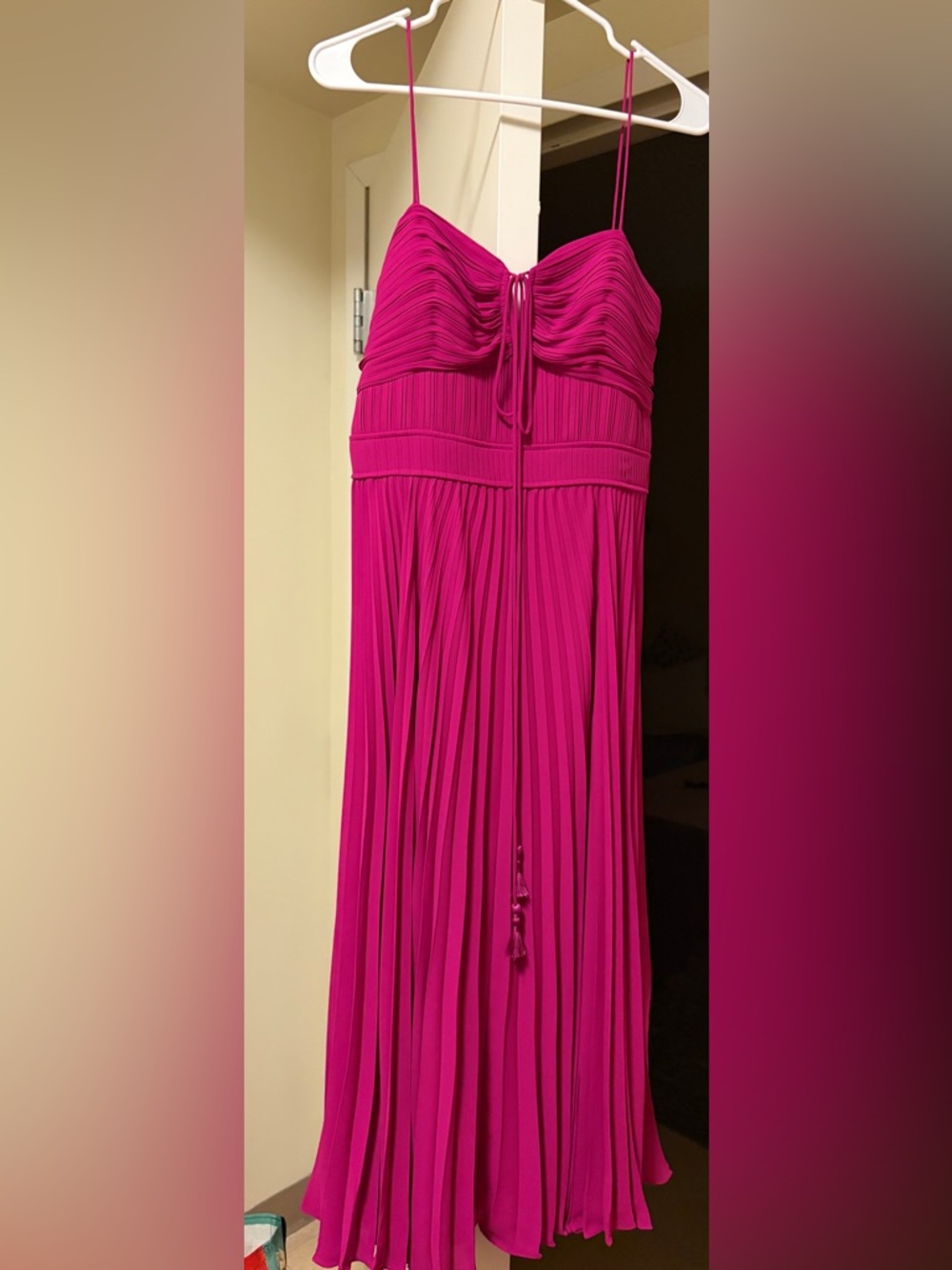 NWOT Alex Marie Carol Halter Tie Sweetheart Neckline Georgette Midi Dress Size 8